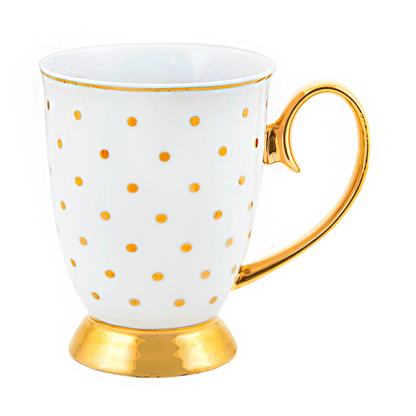 Polka Gold Ivory Mug