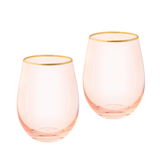 Tumbler Glasses Rose Crystal - Set of 2