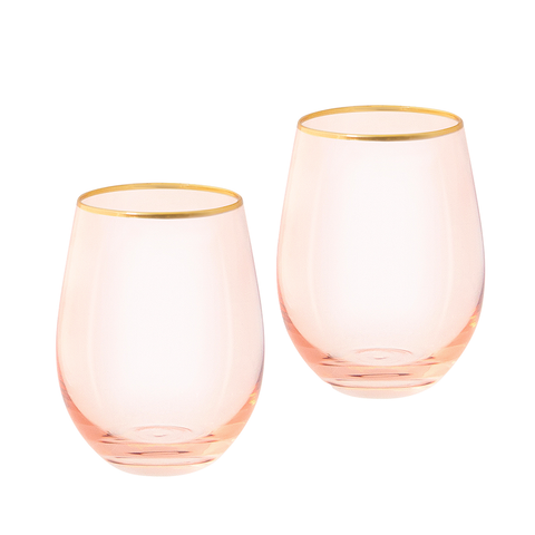 Tumbler Glasses Rose Crystal - Set of 2