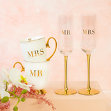 Champagne Flutes Crystal MR & MRS - Set of 2