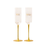 Champagne Flutes Crystal MR & MRS - Set of 2